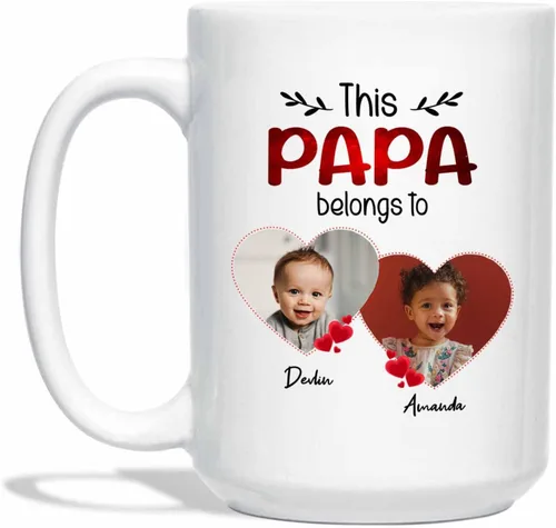 Taza de regalo para abuelo, taza de café blanca con foto personalizada para nietos, regalo para el día del padre, papá, abuelo, abuelo, taza de café