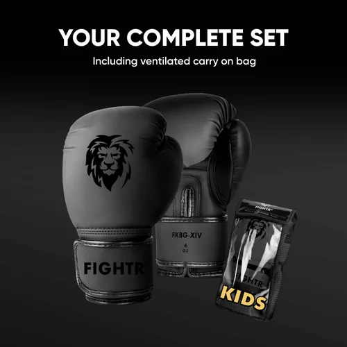Miniatura 6 de FIGHTR® Guantes de boxeo para niños y más estabilidad Niños y niñas junior Boxeo, MMA, Muay Thai, Kickboxing y Artes Marciales 04 06 oz incl.