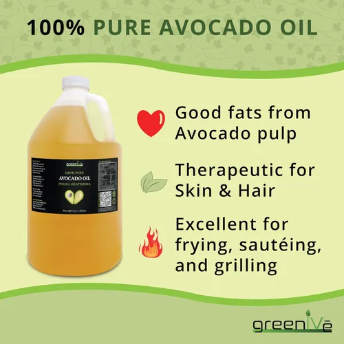 Miniatura 7 de GreenIVe Aceite de aguacate cultivado naturalmente 100% puro y natural sin aditivos, limpio, prensado en frío, sin OMG, vegano: para cocinar, freír