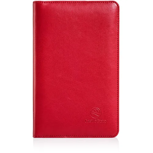 Miniatura 2 de Organizador de joyas de viaje compacto con cremallera completa para collares pulseras y anillos rojo