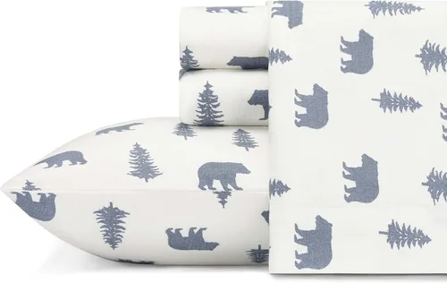 Miniatura 16 de Eddie Bauer - Sábanas de franela tamaño Queen, algodón resistente a las bolitas y arrugas, juego de sábanas con fundas de almohada y sábana ajustada