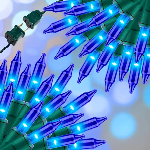 Miniatura 9 de Juego de 150 luces amarillas extra brillantes con conectores finales, luces decorativas de Navidad de 31.9 ft con certificación UL, juego de mini