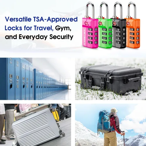 Miniatura 6 de Candados para equipaje de viaje aprobados por la TSA, candados de combinación con alerta de apertura para casillero de escuela, oficina y gimnasio