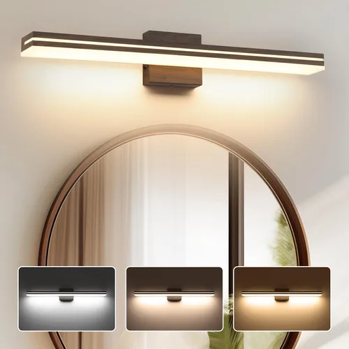 Miniatura 30 de SineRise Barra de Luz LED Moderna para Tocador de Baño de 16 Pulgadas, Accesorios de Iluminación de Pared de Baño Modernos de Acrílico Cromado Sobre
