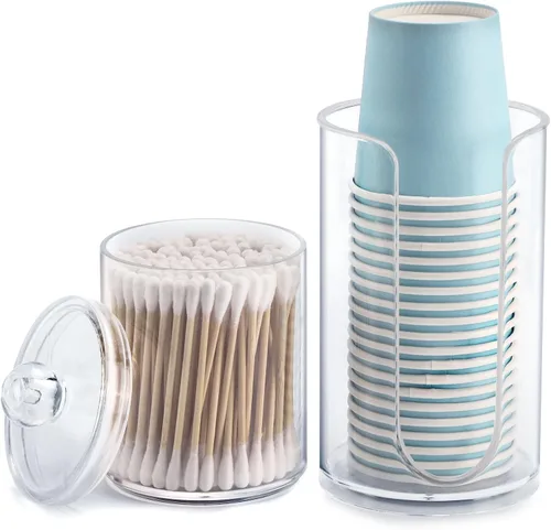 Miniatura 10 de Dispensador de tazas de baño LoveBB, soporte para tazas de papel desechables pequeñas de 3 oz-5 oz para enjuague/enjuague bucal en tocadores