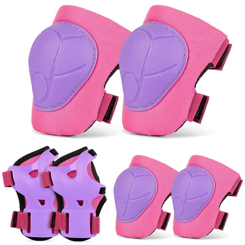 Miniatura 13 de FIODAY - Juego de rodilleras, coderas y muñequeras ajustables para niños, para niñas y niños, para patinaje en línea, ciclismo, scooter y Rosa