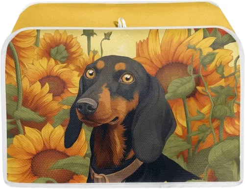Miniatura 17 de Daisy Print 2 Slice Tostador Cover White Anti-Sputtering Pan Tostador Cover Cover Cover Dust Cover Pequeño Protector Lavable Electrodomésticos