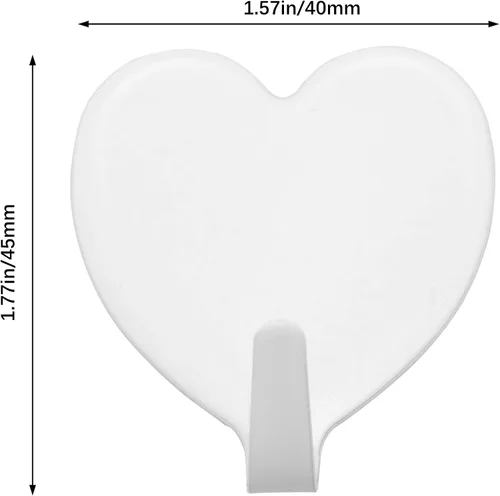 Miniatura 4 de 5 ganchos de acero inoxidable en forma de corazón de 1.575 x 1.772 in en forma de corazón, multifuncionales, autoadhesivos, ganchos para colgar