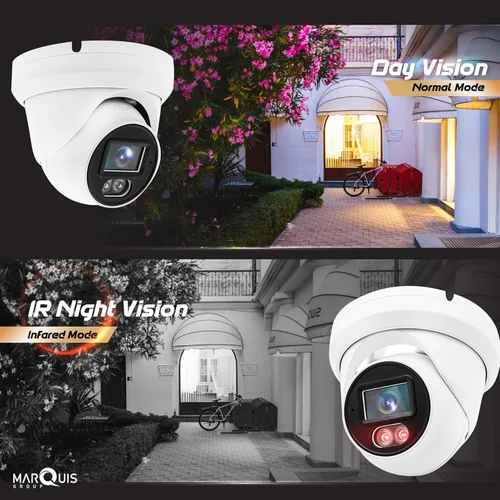 Miniatura 4 de Cámara domo de torreta IP Marquis de 4 MP PoE con micrófono/audio, cámara de seguridad IP para exteriores, resistente al agua IP66, lente gran