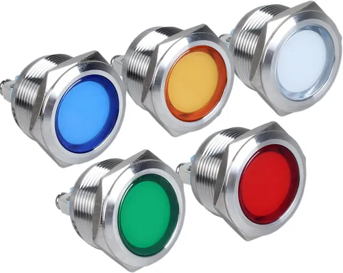 Miniatura 10 de 5pcs 0.472 in 12V-24V 15mA indicador LED de ahorro de energía impermeable IP67 luz de señal de metal piloto Dash lámpara de 0.47 pulgadas agujero