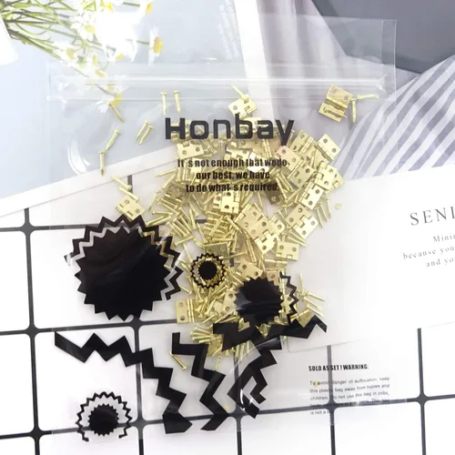 Miniatura 8 de Honbay Bisagras de casa de muñecas en miniatura, joyero, accesorios de hardware pequeño con 200 tornillos (dorado)