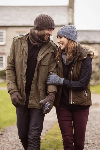 Miniatura 5 de Heat Holders Conjunto de guantes térmicos de punto de forro polar, calentador de cuello y convertidor para mujer invierno