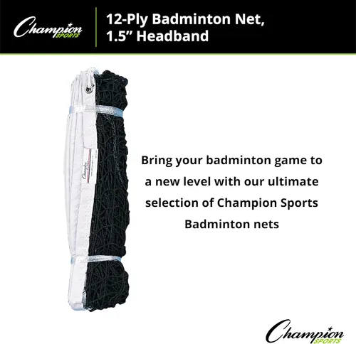 Miniatura 5 de Champion Sports Red de bádminton de 12 capas Blanco