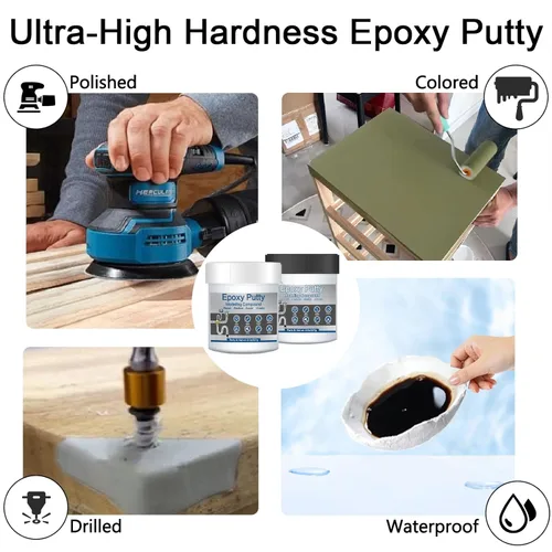 Miniatura 6 de Masilla Epoxi de 16 oz AB Relleno de Metal Epoxi para Reparación Rápida de Fugas Bajo el Agua de Alta Adhesión Masilla de Piscina Autoendurecible