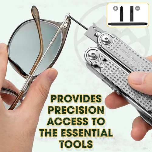 Miniatura 6 de Multper Multitools Pliers Pro, herramienta múltiple mejorada con cuchillo de Damasco, cortadores de alambre reemplazables y juego