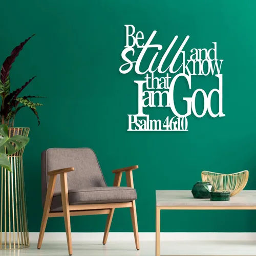 Miniatura 7 de Salmo 46:10 - Decoración de pared de versículos bíblicos de metal, decoración de pared de metal cristiano, arte de pared de las escrituras de metal