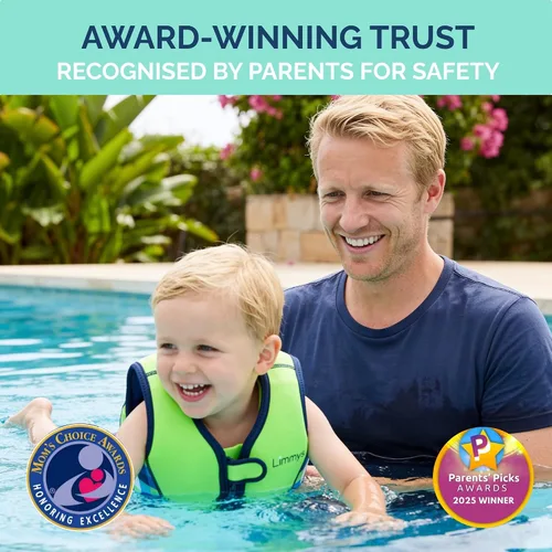 Miniatura 7 de Limmys Chaleco de natación para niños pequeños y niños, ayuda de natación de flotabilidad ajustable, certificado de seguridad CE, diseño galardonado