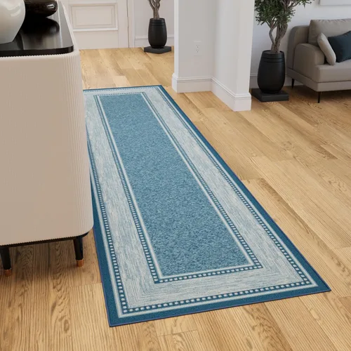 Miniatura 24 de Ottomanson Alfombra de pasillo de 1 pies 10 pulgadas x 6 pies, alfombra de cocina con parte trasera de goma antideslizante para área del fregadero