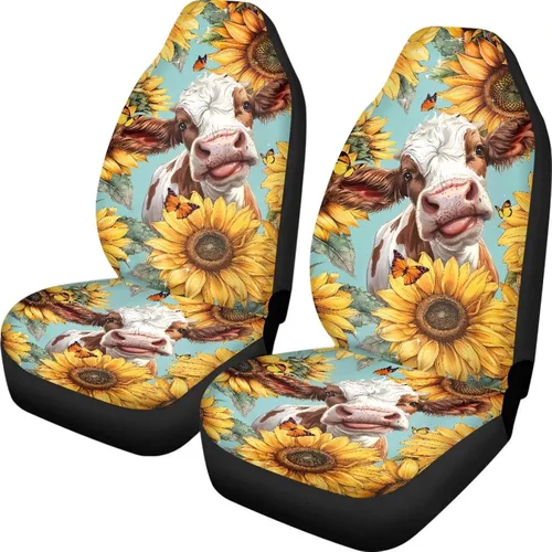 Miniatura 43 de INSTANTARTS Fundas de asiento de coche con diseño de dalia estética, solo para asientos delanteros, protector de asiento de vehículo, 2 unids/set