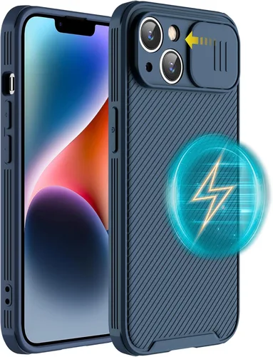 Miniatura 11 de Funda para iPhone 14 compatible con Magsafe, funda protectora de cámara iPhone 14 [compatible con carga inalámbrica] con cubierta deslizante
