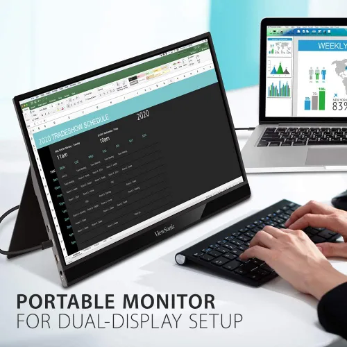 Miniatura 6 de ViewSonic VG1655 - Monitor portátil de 15.6 pulgadas 1080p con USB C de 60W de alimentación de 2 vías, IPS, cuidado de los ojos, altavoces duales