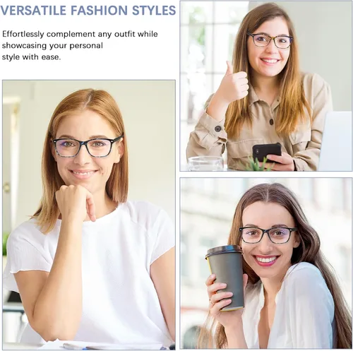 Miniatura 2 de Anteojos de lectura progresivos multienfoque para mujer, estampado de patrón de bloque de luz azul, elegantes lectores de computadora para mujer