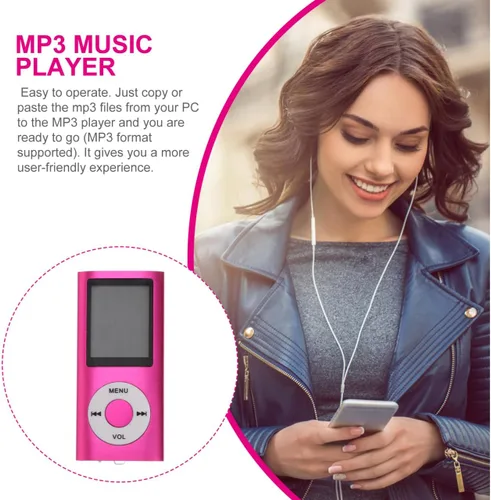 Miniatura 4 de POPETPOP Reproductor digital compacto con pantalla portátil de música y visor de fotos Puerto USB Diseño ligero Rosa
