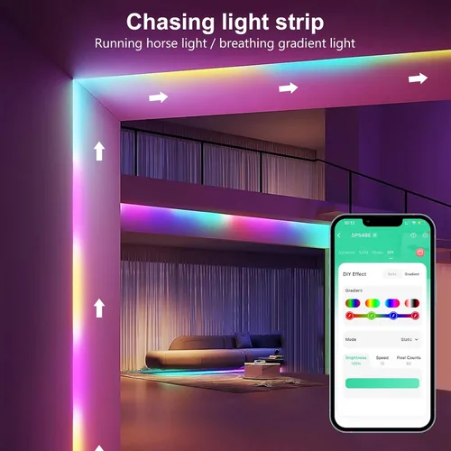 Miniatura 3 de Tira de luces LED COB de 32.8 pies (32.8 ft), 720 LEDs/m, luces RGB inteligentes compatibles con Alexa/Google Assistant y Tuya/Smart Life App