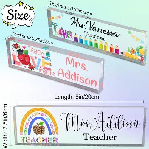 Miniatura 2 de Placa de nombre personalizada para escritorio de profesor para aula, placa de identificación personalizada para escritorios, placa de escritorio
