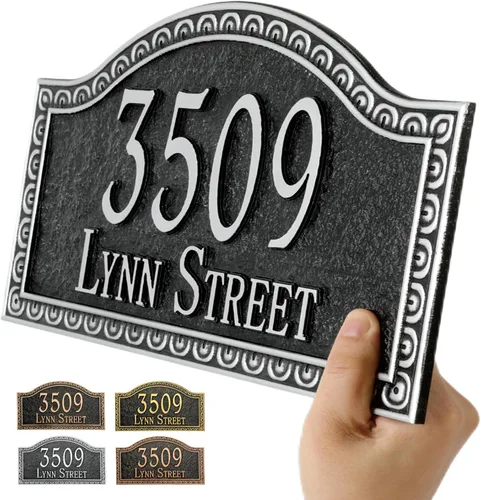 Miniatura 15 de Personalized Address Plaque,Hand-Carved House Number Sign Plaque,Custom Address Numbers for Outside
