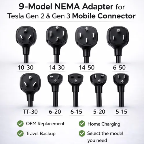 Miniatura 7 de Adaptador para Tesla NEMA 14-30, adaptador de cargador móvil Tesla solo para Gen 2 y 3, enchufe de 240 V y toma de corriente 14-30 a 24 amperios