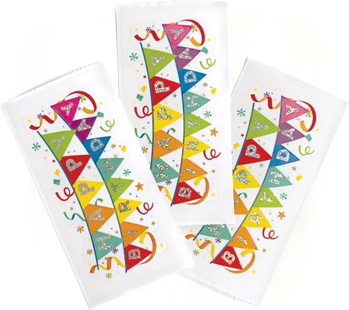 Paper House Productions Paquete de 3 calcomanías de cumpleaños de papel de aluminio para manualidades, álbumes de recortes y coleccionismo, 1