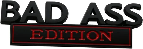 Miniatura 3 de Paquete de 2 Emblemas Edición Bad Ass, Insignia Badass de Metal 3D, Calcomanía Adhesiva de Reemplazo para Capó Delantero para Automóviles, Camiones