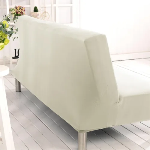 Miniatura 3 de Funda de sofá cama sin brazos de color liso de poliéster y elastano, elástica, para futón, 3 plazas, elástica, plegable, se adapta a sofá cama