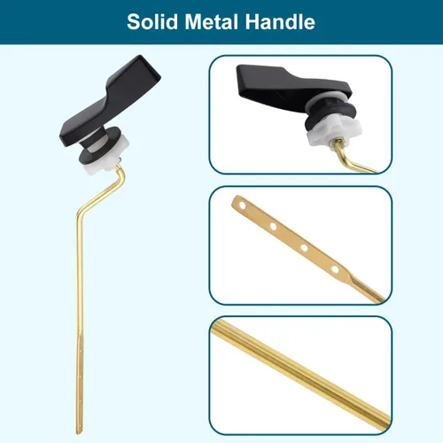 Miniatura 4 de Kit de reemplazo universal de mango de inodoro de montaje lateral en metal compatible con inodoro American Standard/Mansfield/Gerber/TOTO/Kohler