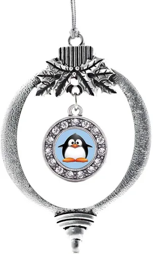 Miniatura 106 de Inspired Silver - Twin One - Adorno festivo de Navidad de plata - Adorno festivo de árbol de Navidad con dije de círculo y circonita cúbica
