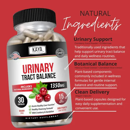 Miniatura 5 de Kaya Naturals - D-manosa - Limpieza del tracto urinario UT y salud de la vejiga - Hecho con arándano, hibisco y raíz de diente de león - Cápsulas