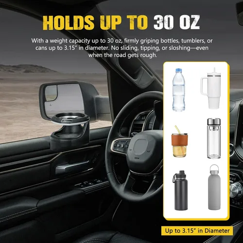 Miniatura 3 de BUNKER INDUST Portavasos de ventana compatible con 20192020 2021 2022 2023 2024 Dodge Ram 1500 2500 3500, 1 par de portavasos para puerta de auto