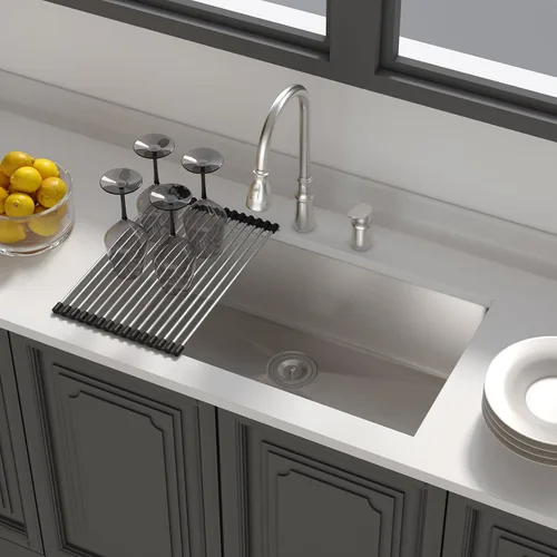Miniatura 2 de Lordear Fregadero de cocina de 36 pulgadas de calibre 16 de acero inoxidable grande bajo encimera, fregadero de cocina profundo de 36 x 19 x 10