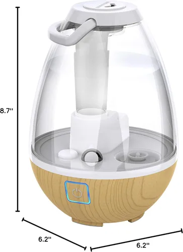 Miniatura 8 de Sharper Image UHT1-SI Humidificador ultrasónico de niebla fría, tanque de agua de 0.4 galones (1.5 litros), 2 ajustes, apagado automático, boquilla