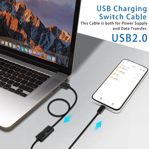 Miniatura 7 de GELRHONR USB a Micro USB de 3.3 ft con cable de carga de interruptor, compatible con transferencia de datos y alimentación para dispositivos micro