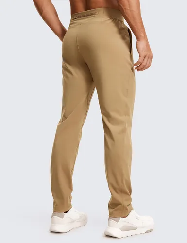Miniatura 2 de CRZ YOGA Pantalones deportivos elásticos en 4 direcciones para hombre, de 30 pulgadas, para entrenamiento, casual, con bolsillo con cremallera