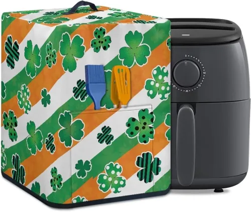 Miniatura 45 de Air Fryer Oven Dust Cover with Handle and Pocket, Easy Cleaning Electric Appliance Cover, Brown Flower Flor marrón (Brown Flower)