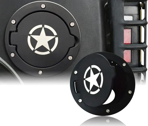Hooke Road Wrangler JK - Tapa de gasolina para puerta de llenado de combustible compatible con Jeep Wrangler JK y Unlimited 2007-2018