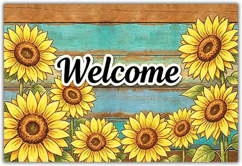 Miniatura 22 de Felpudo con texto en inglés «Bless This Home and All Who Intre», diseño floral de bienvenida, decoración de baño