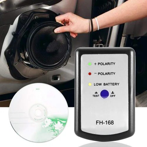 Miniatura 2 de Qiilu Probador de polaridad del altavoz, fase del medidor de fase del probador de la bocina del altavoz del coche auto