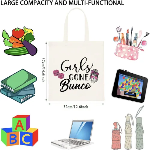 Miniatura 2 de TSOTMO Divertido Bunco Regalo Juego Noche Fuera Bunco Bunco Fiesta Mujeres Apuestas Amante Cremallera Bolsa Bolsa de Maquillaje, Beige, Bolso Bunco