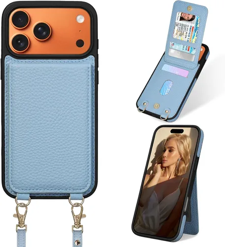 Miniatura 20 de Funda para iPhone 14 Pro Max de 6.7'', Funda Cartera Cruzada Desmontable con Ranuras para Tarjetas con Bloqueo RFID, Soporte de Anillo de 360°