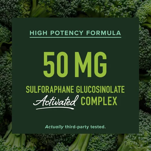 Miniatura 3 de Suplemento de sulforafano de 50 mg de brotes de brócoli Activación NRF2, salud celular y apoyo inmunológico Glucorafanina, mirosinasa