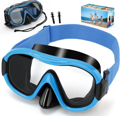 Máscara de buceo, gafas de esnórquel antivaho profesionales, máscara de natación antifugas con correa ajustable suave y bolsa de malla, tapón para